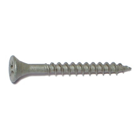 Deck Screw, #7 X 1-5/8 In, Steel, Flat Head, Phillips Drive, 30 PK